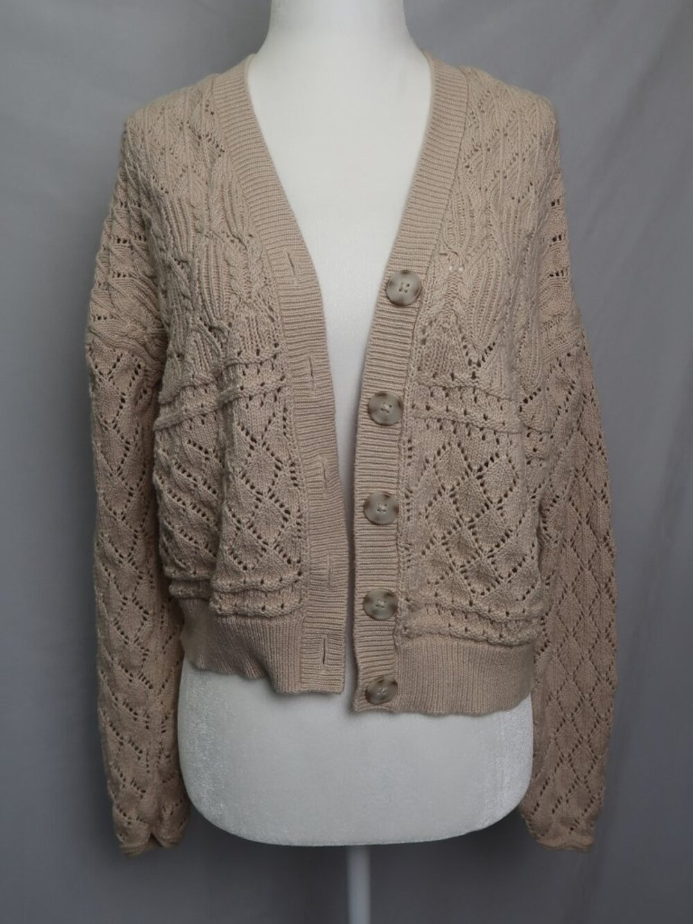 tan cardigan